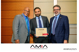 Dr. Abeed Sarker was officially inducted as a Fellow of the American College of Medical Informatics (ACMI) during the AMIA 2025 Annual Symposium.